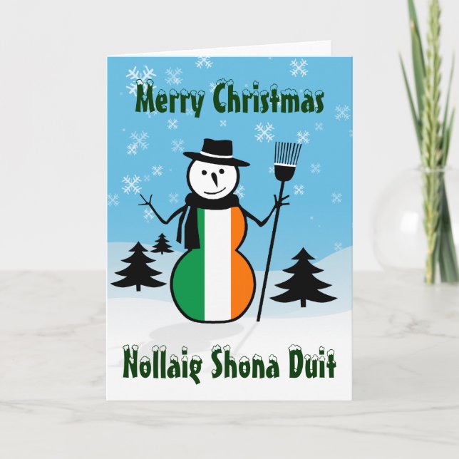 Nollaig Shona Duit Feliz Navidad Irlanda Snowman (Anverso)