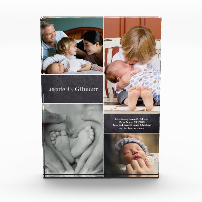 Nombramiento del bebé Collage de fotos Anuncio de  (Anverso)