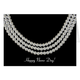 Nombrar collar de perlas en negro