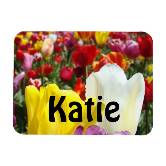 Nombrar imanes Tulip Flower personalizado Su nombr (Horizontal)