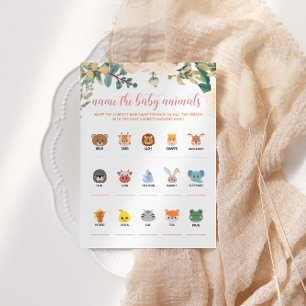 Nombrar la tarjeta de juego de Baby Shower de otoñ