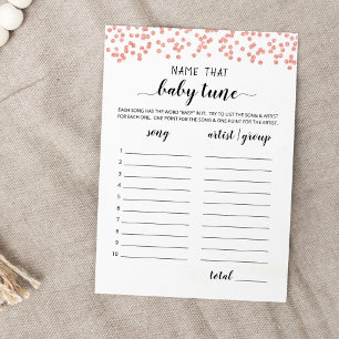 Nombrar la tarjeta de juegos Baby Shower de baby t