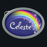 Nombre 7 letras arcoiris navy hebilla de cinturón<br><div class="desc">La hebilla del cinturón arcoiris con nombre,  actualmente lee,  Celeste o personaliza con el nombre más largo de su elección (sólo hasta 7 letras). Diseño inspirado en los hermosos arcos de Victoria,  Australia. Artículo diseñado exclusivamente por Sarah Trett.</div>