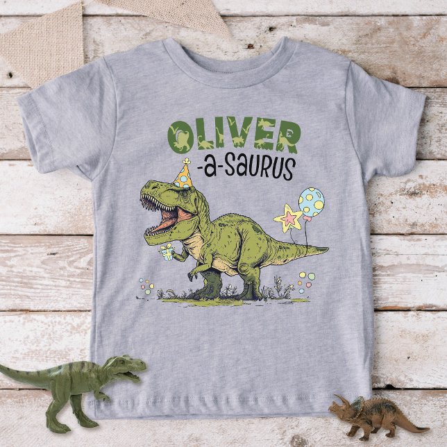 Nombre-a-saurus TRex Dinosaur Cumpleaños Personali (Subido por el creador)