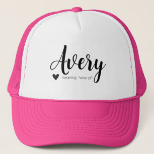 Nombre Avery Significa Personalizado Gorra Chicas
