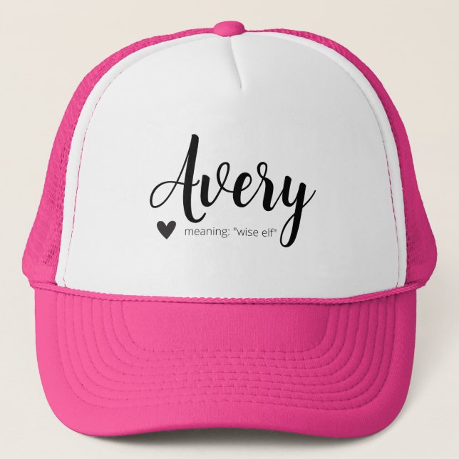 Nombre Avery Significa Personalizado Gorra Chicas  (Anverso)