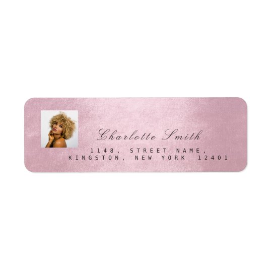 Nombre color de rosa rosado de la dirección de etiqueta de remite