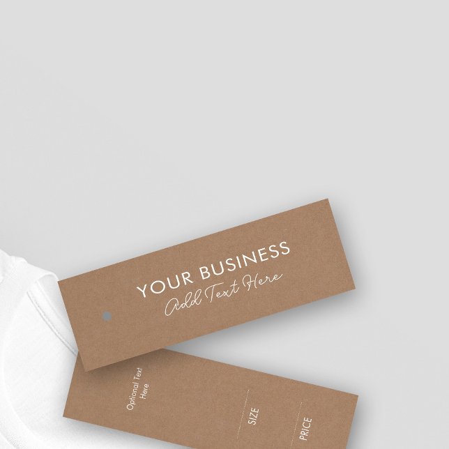 Nombre comercial Elegante Etiqueta de colgador de  (Stylishly Personalize with Your Business Name & Optional Text.)