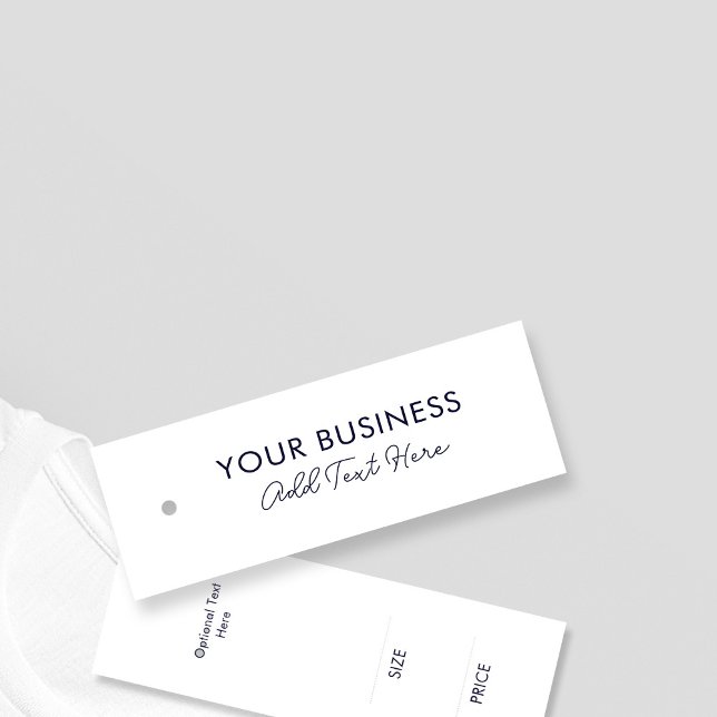 Nombre comercial Elegante Etiqueta de colgador de  (Stylishly Personalize with Your Business Name & Optional Text. )