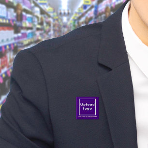 Nombre comercial y logotipo Botón cuadrado morado