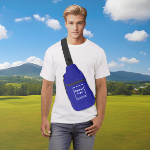 Nombre comercial y logotipo en bolsa azul