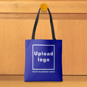 Nombre comercial y logotipo en bolsa azul