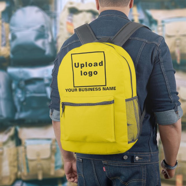 Nombre comercial y logotipo en la mochila amarilla (Build brand name awareness. Your business name and logo on yellow backpack.)