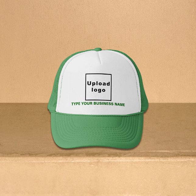 Nombre comercial y logotipo Sombrero para camioner (Green business brand on trucker hat)