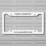 Nombre Comercial Y Sitio Web De personalizado<br><div class="desc">Personalizar este diseño y crea el marco de la placa de licencia promocional de su empresa. Si el nombre de la empresa es largo, puede ajustar el tamaño de la fuente para que se ajuste a él. Puede TRANSFERIR este DISEÑO a otros productos de Zazzle y ajustarlo para que se...</div>