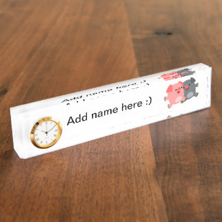 Nombre Cuidada placa de la mesa de la canasta de los cerd