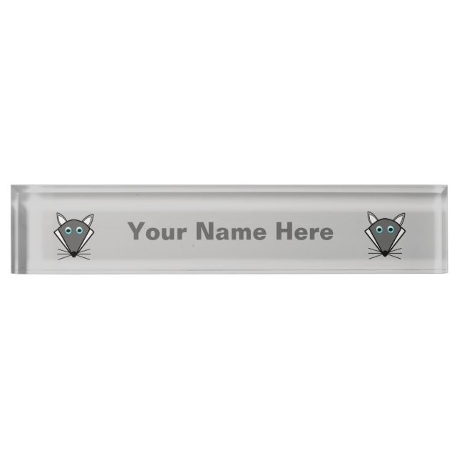 Nombre Cuidada placa de la mesa del Personalizado de Lobo (Anverso)