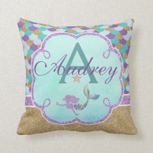 Nombre de almohada monograma personalizado de Sire