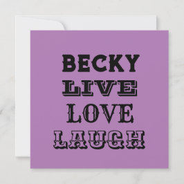 NOMBRE DE AMOR DE REÍR EN VIVO TARJETA MODERNA DE 