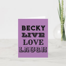 NOMBRE DE AMOR DE REÍR EN VIVO TARJETA MODERNA DE 