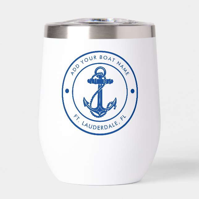 Nombre de Ancla de Barco Náutico Azul Boating Pers (Frente)