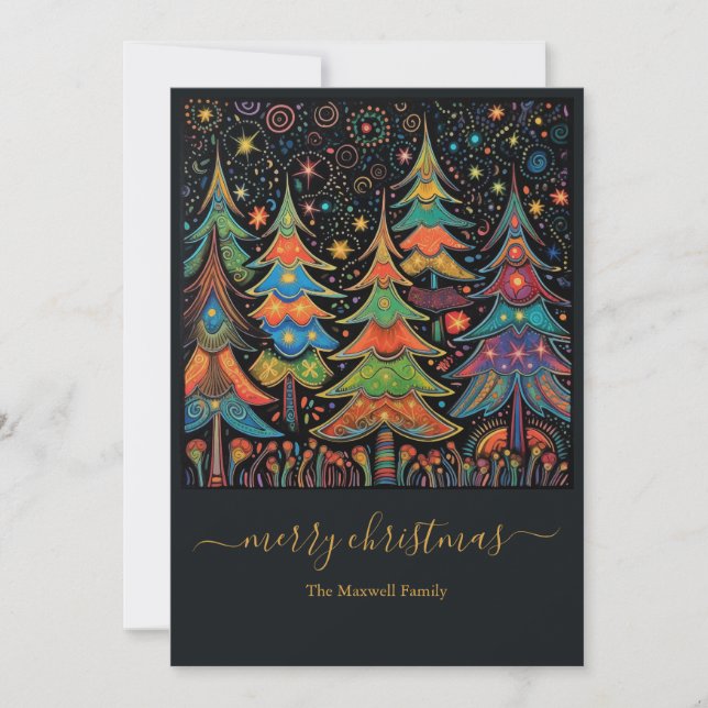 Nombre de árboles de Navidad coloridos (Anverso)