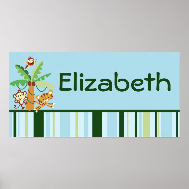 Nombre de arte de enfermería 10x20 Imprimir jungla (Frente)