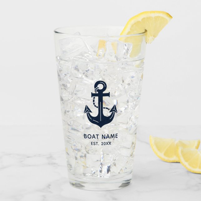 Nombre de barco ancla náutica personalizada (Reverso (hielo))