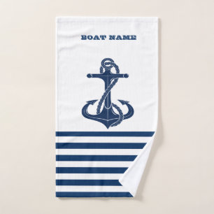 Nombre de Barco Náutico, Ancla Rayas Azules y Blan