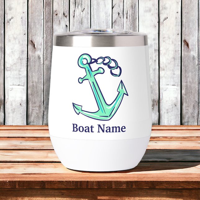 Nombre de barco personalizado Navy Ancla verde Nau (Subido por el creador)