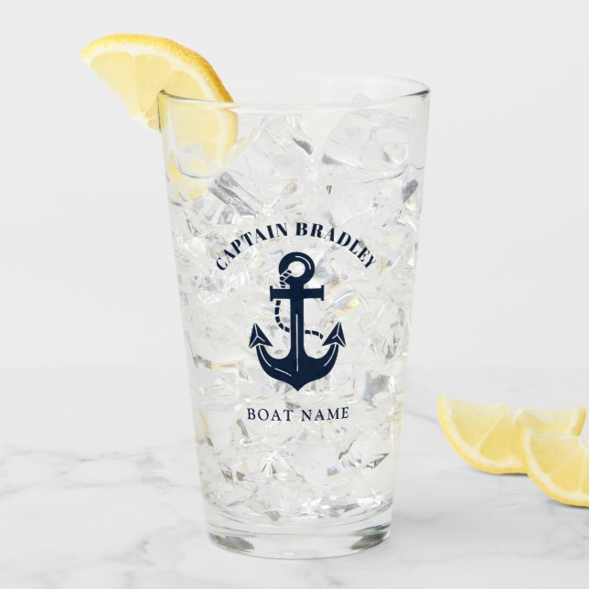 Nombre de barco personalizado y regalo de capitán (Anverso (hielo))