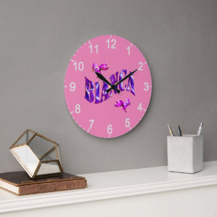 Nombre de Bianca Diseñado Con Flores, Reloj De Par