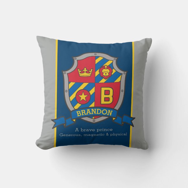 Nombre de Brandon que significa almohada roja azul (Anverso)