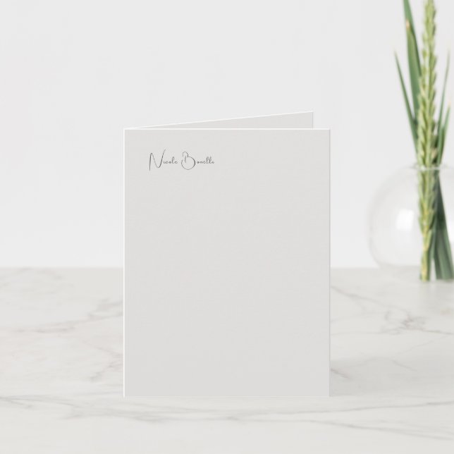 Nombre de caligrafía gris Minimalista moderna (Anverso)