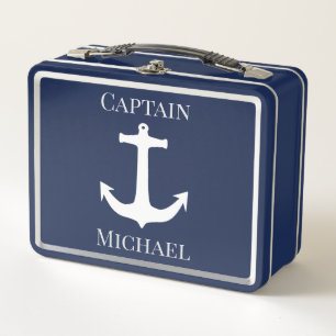 Nombre de Capitán Personalizado Ancla Marina Naval