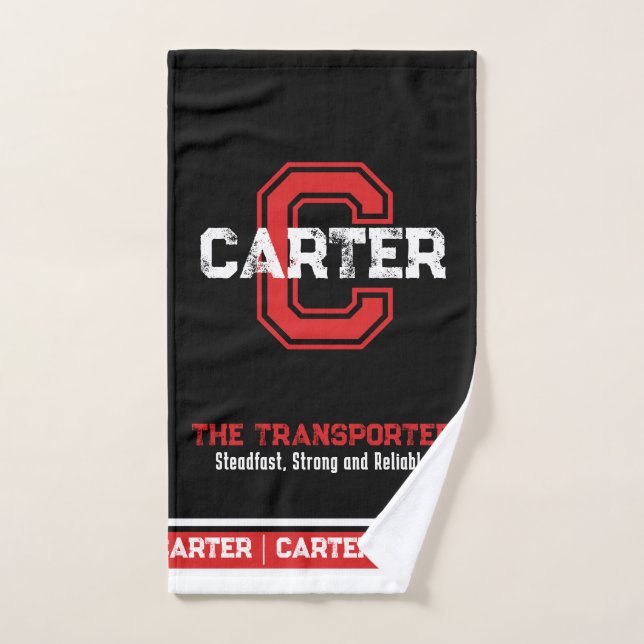 Nombre de Carter que significa monograma deportivo (Toalla de mano)