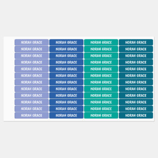 Nombre de chica etiquetas a prueba de agua, colore