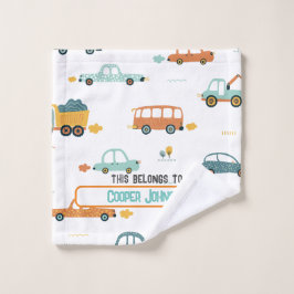 nombre de coche personalizado azul pastel y naranj