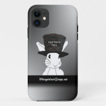 Nombre de conejo blanco Top Hat iPhone 5 Funda