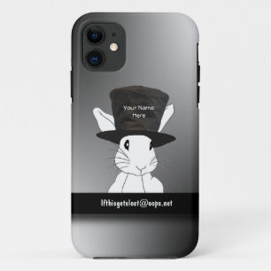 Nombre de conejo blanco Top Hat iPhone 5 Funda