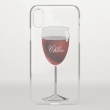 Nombre de cristal de vino Funda iPhoneX transparen