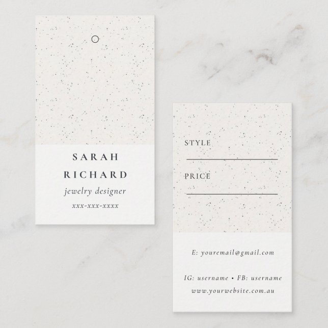 Nombre de etiqueta de precio mínimo simple de text (Anverso / Reverso)