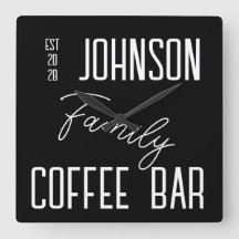 Nombre de familia Cocina Reloj de pared de la plaz