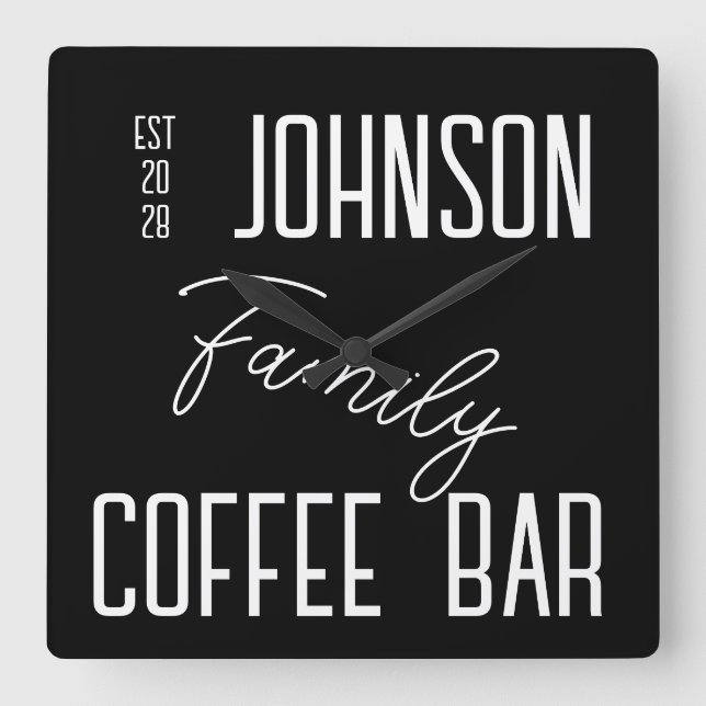 Nombre de familia Cocina Reloj de pared de la plaz (Anverso)