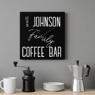 Nombre de familia Cocina Reloj de pared de la plaz