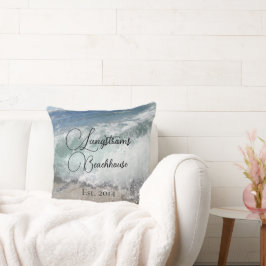 Nombre de familia Cojín decorativo de olas oceánic