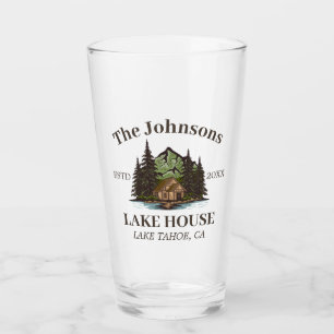 Nombre de familia con tema de madera de Lake House