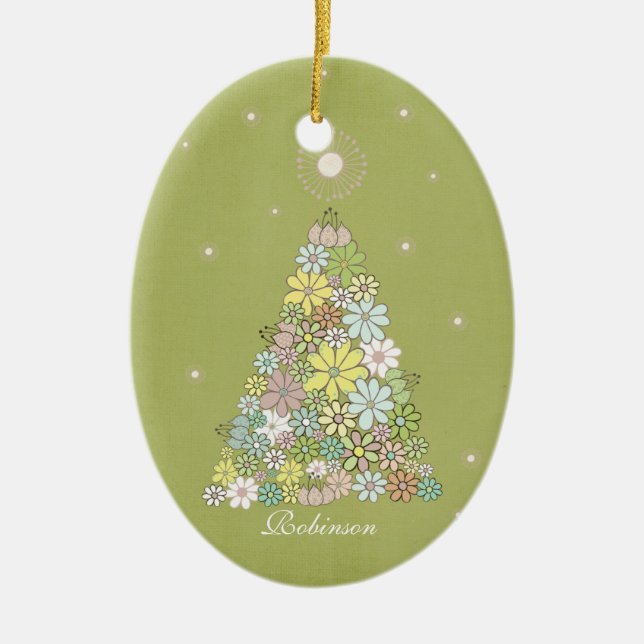 Nombre de familia de árbol de Navidad Ornamento Ke (Frente)