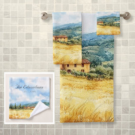 Nombre de familia mediterráneo toscano acuarela