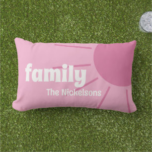 Nombre de familia rosa Almohada lumbar al aire lib